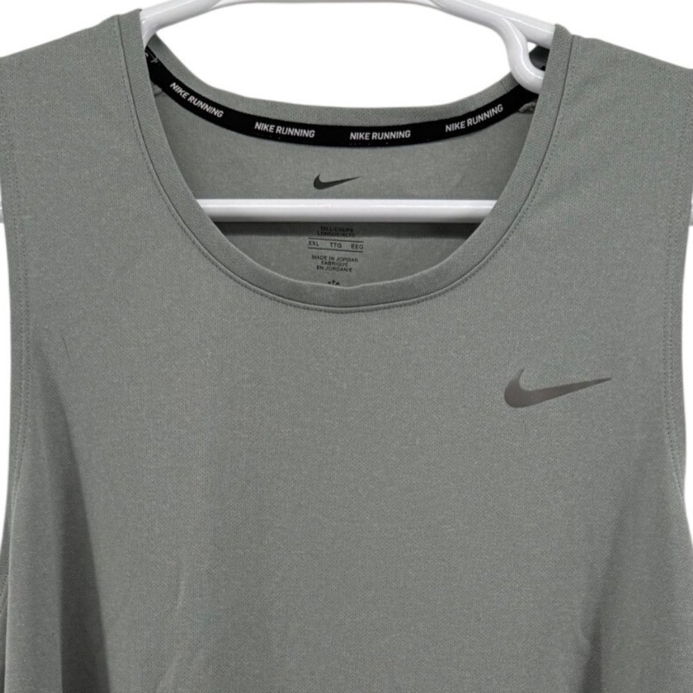 Nike Running Dri-FIT Tank Top Mens XXL Tall Grey Sleeveless Shirt DV9321-097